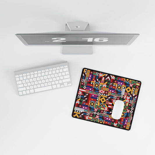 Vibrant Geometric African Pattern Desk Mat — Extra-Large Mousepad
