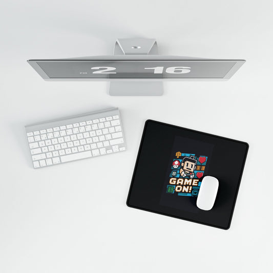 Game On! Pixel Gamer Desk Mat — Large Gaming Mousepad