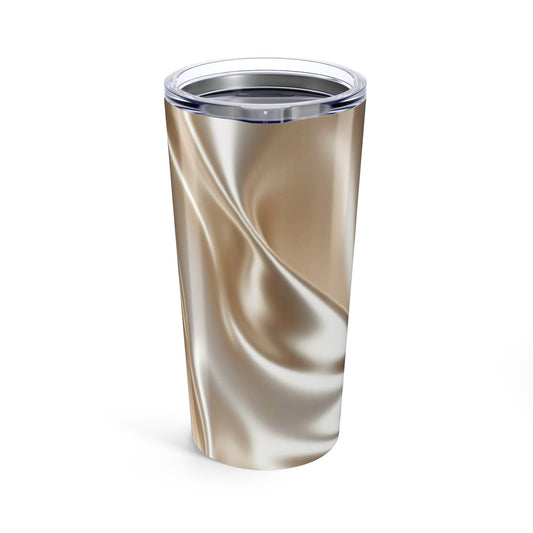 20oz Satin Luxe Tumbler — Gold Silk Pattern Insulated Travel Cup