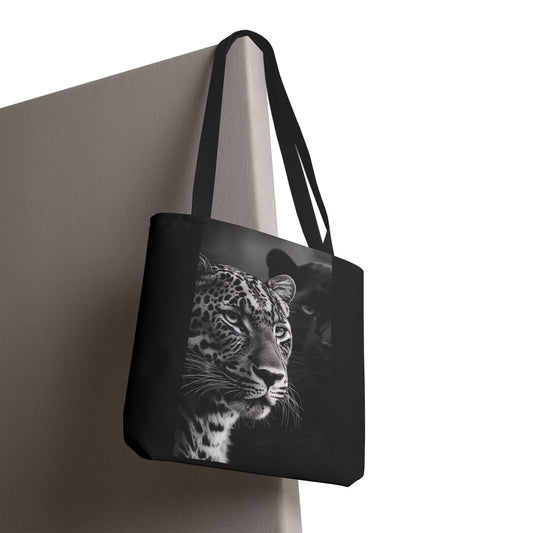 Leopard Duo Tote Bag — Black Panther & Leopard Photo Print