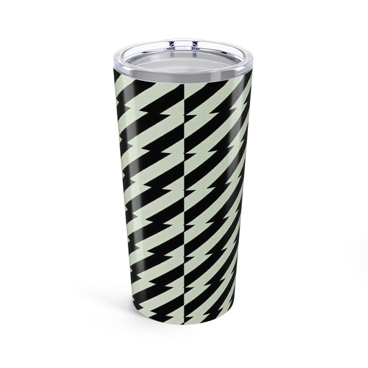 20oz Lightning Bolt Tumbler — Retro Black & Mint Travel Mug