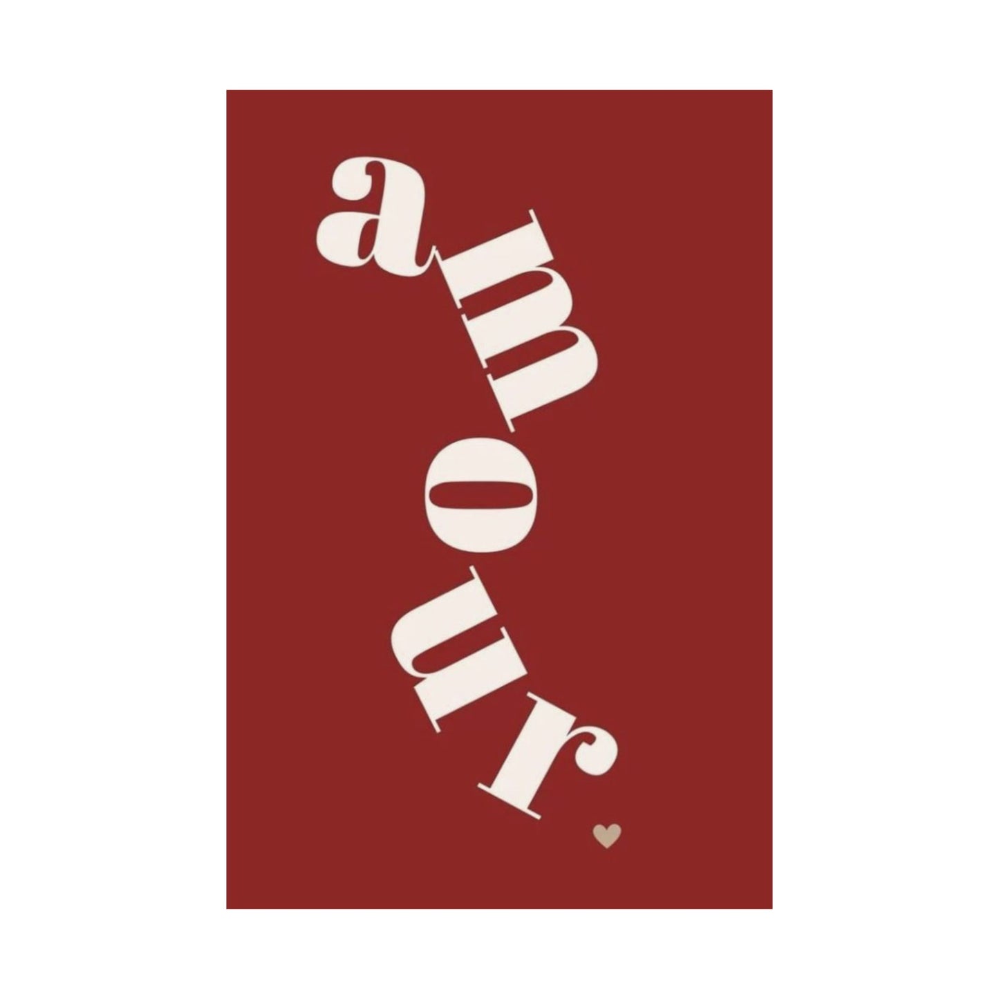 Amour Vertical Matte Poster — Romantic Red Wall Art