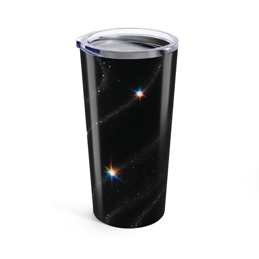 20oz Galaxy Black Stainless Tumbler — Sparkling Night Sky Travel Cup