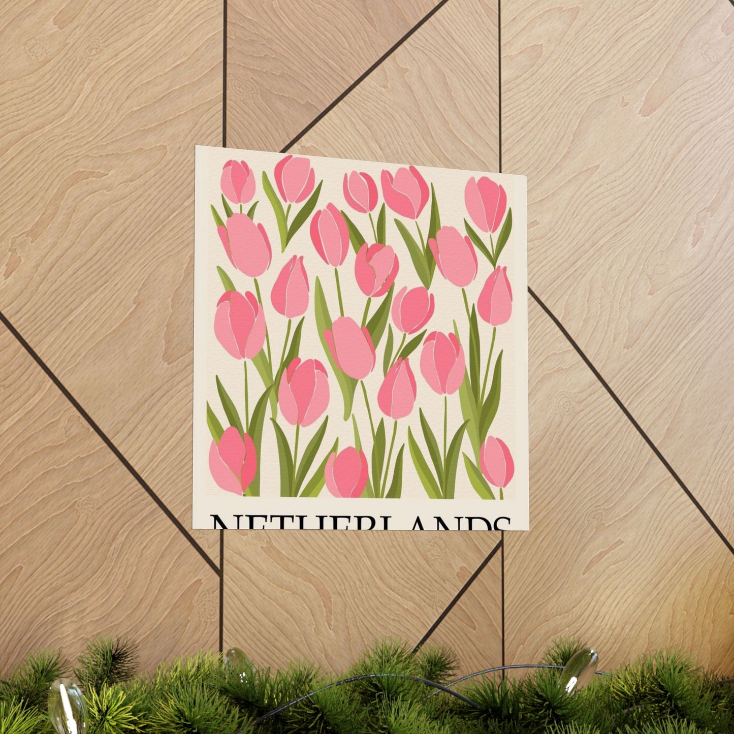 Netherlands Flower Market Poster – Pink Tulip Matte Vertical Art Print