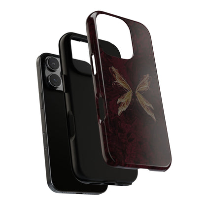 Butterfly Wing Tough Phone Case — Dark Maroon Protective iPhone Cover