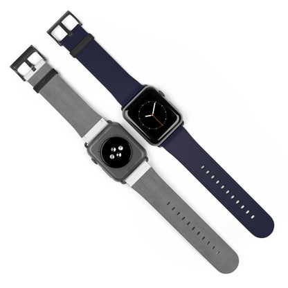 Navy Leather Watch Band — Classic Apple Watch Strap