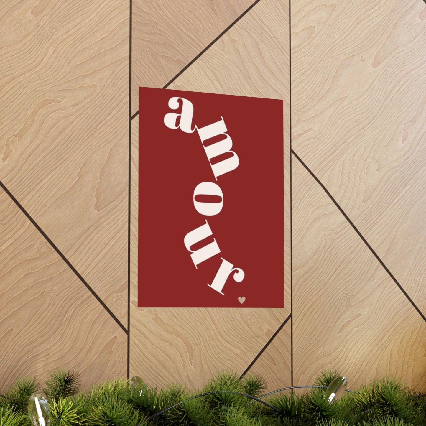 Amour Vertical Matte Poster — Romantic Red Wall Art