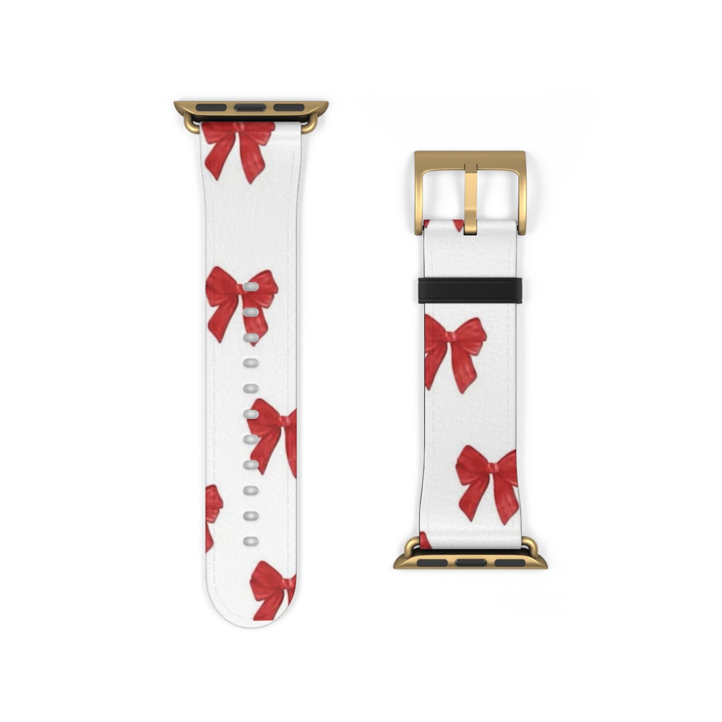 Watch Band — Red Bow Pattern Holiday Strap