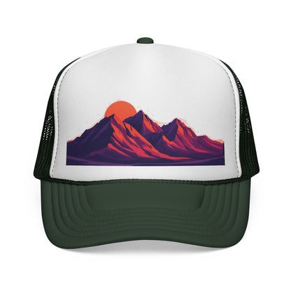 Mountain Sunset Trucker Cap — Retro Peaks Mesh Hat