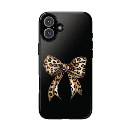 Leopard Bow Phone Case — Chic Animal Print Protective Cover