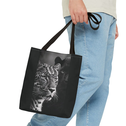 Leopard Duo Tote Bag — Black Panther & Leopard Photo Print