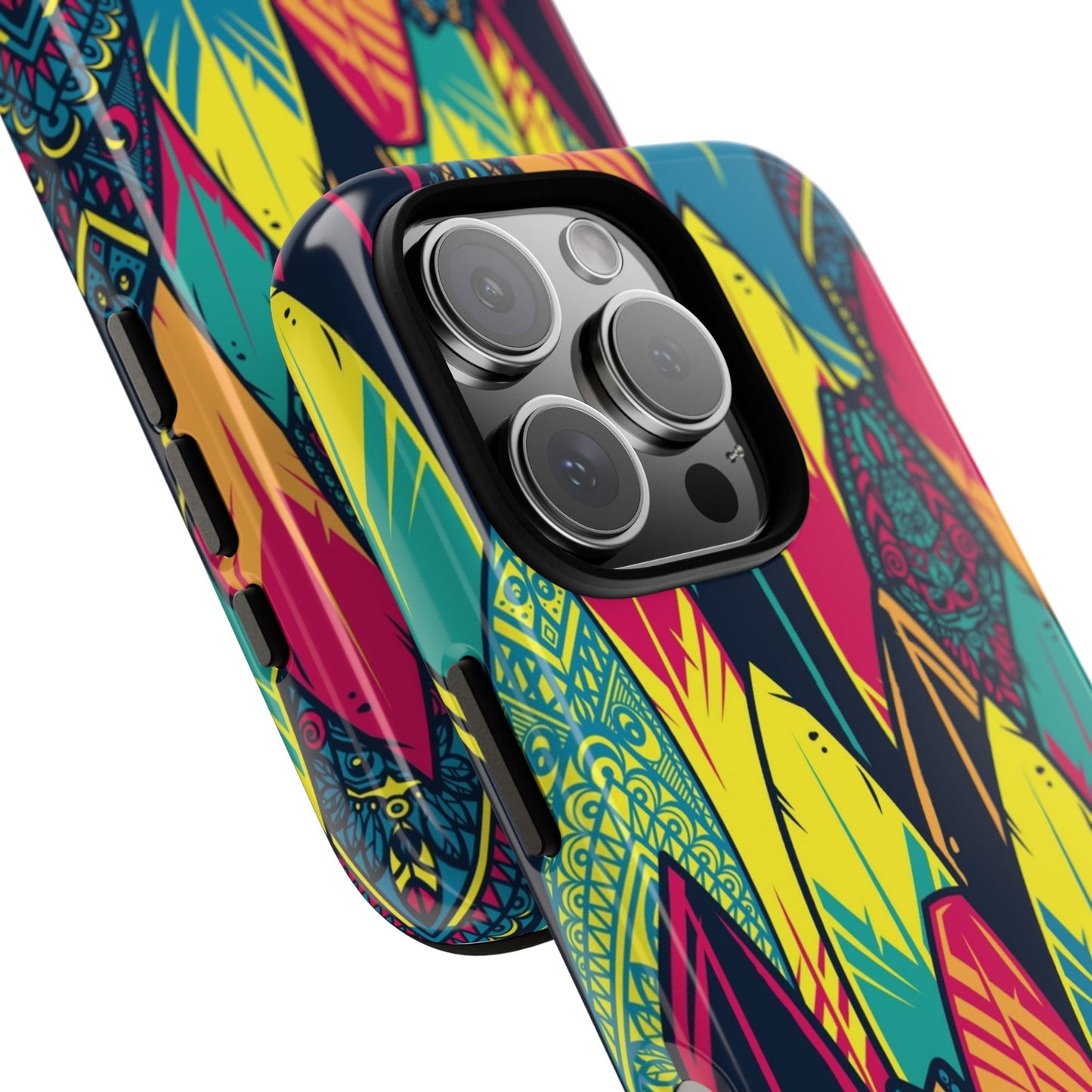 Colorful Surfboard Pattern Tough Phone Case — Tropical Beach Vibe