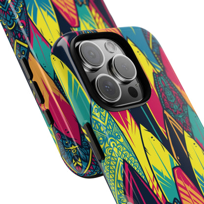 Colorful Surfboard Pattern Tough Phone Case — Tropical Beach Vibe