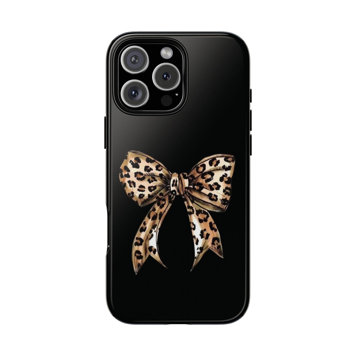 Leopard Bow Phone Case — Chic Animal Print Protective Cover