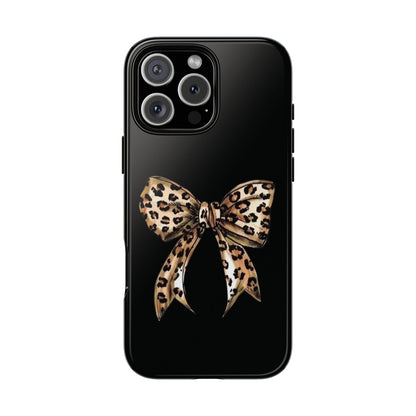 Leopard Bow Phone Case — Chic Animal Print Protective Cover