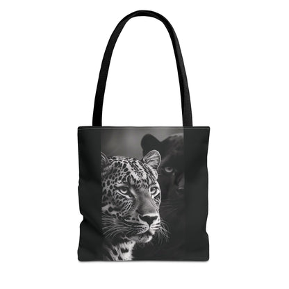 Leopard Duo Tote Bag — Black Panther & Leopard Photo Print