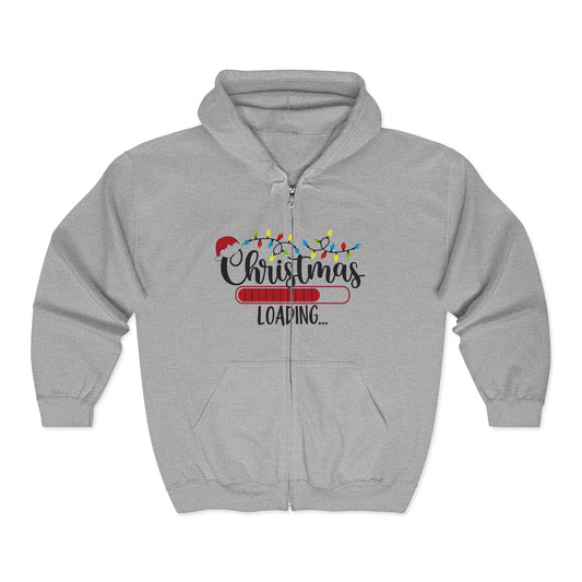 Christmas Loading Zip Hoodie – Holiday Lights Full-Zip Sweatshirt