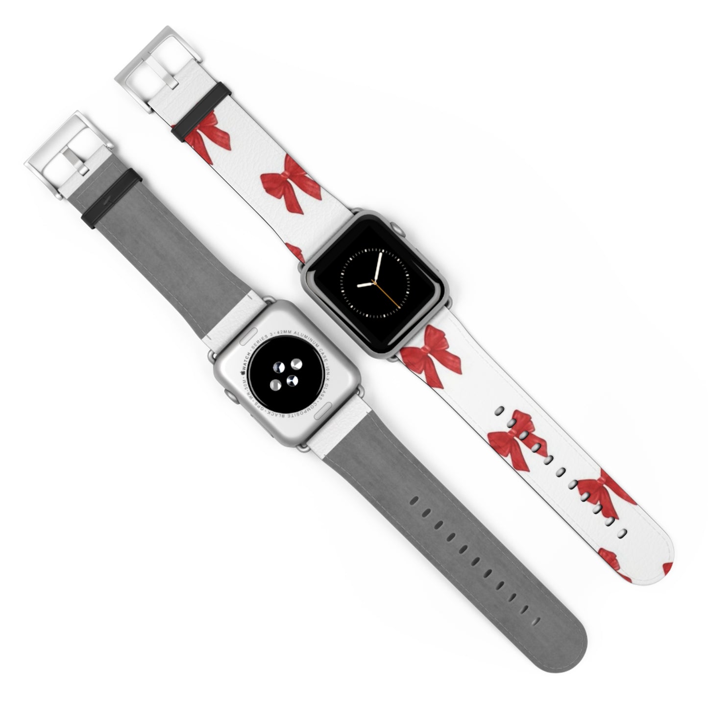 Watch Band — Red Bow Pattern Holiday Strap