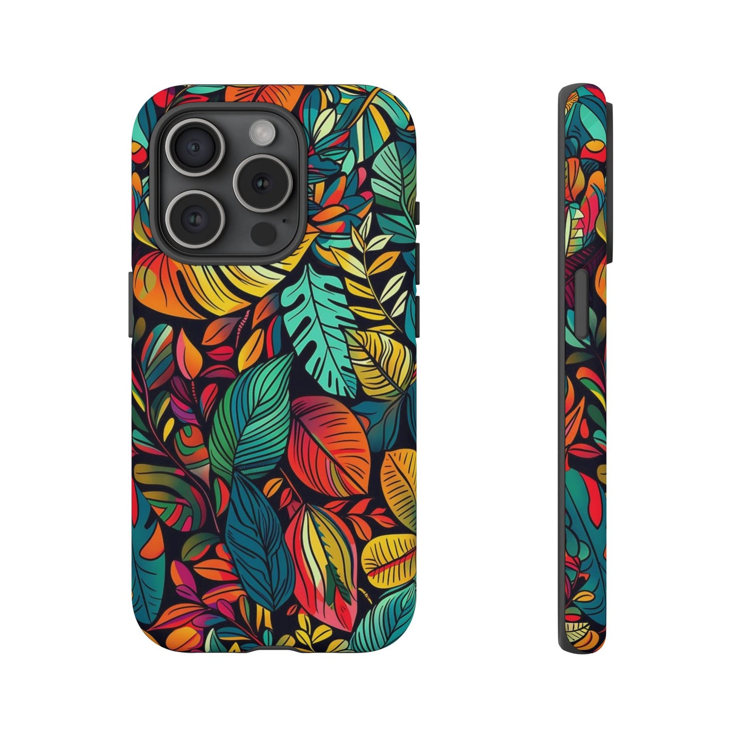 Colorful Tropical Leaves Phone Case — Vibrant Botanical Protective Cover