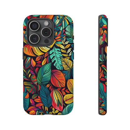 Colorful Tropical Leaves Phone Case — Vibrant Botanical Protective Cover