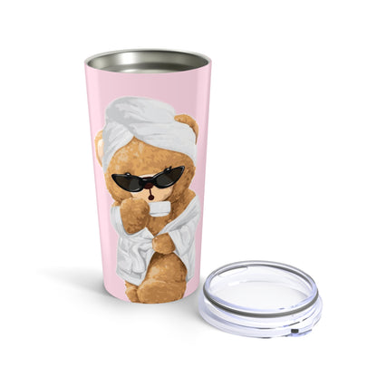 Bear Spa 20oz Tumbler – Cute Pink Relaxation Travel Mug