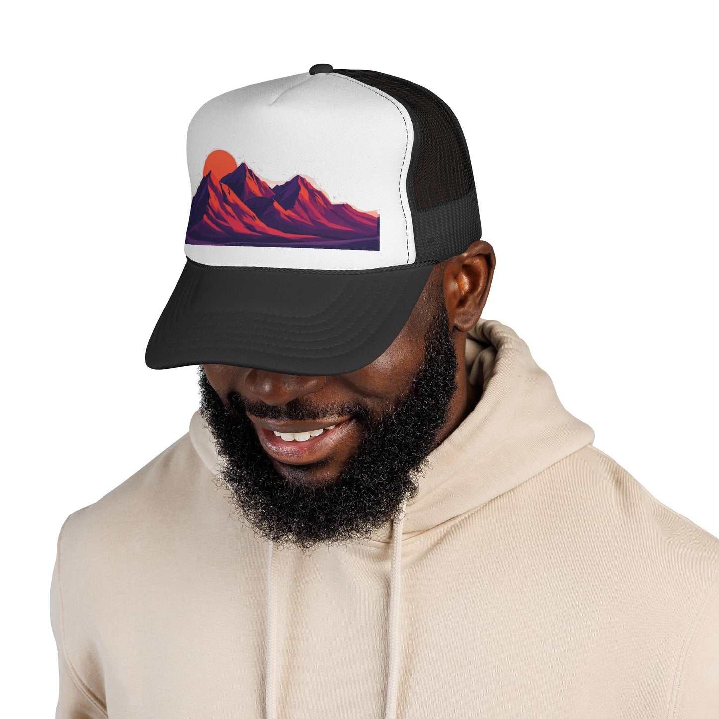 Mountain Sunset Trucker Cap — Retro Peaks Mesh Hat