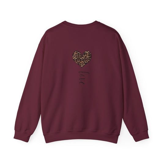 Leopard Heart "Love" Crewneck Sweatshirt
