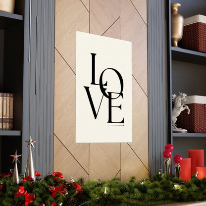 LOVE Typographic Poster — Matte Vertical Romance Wall Art