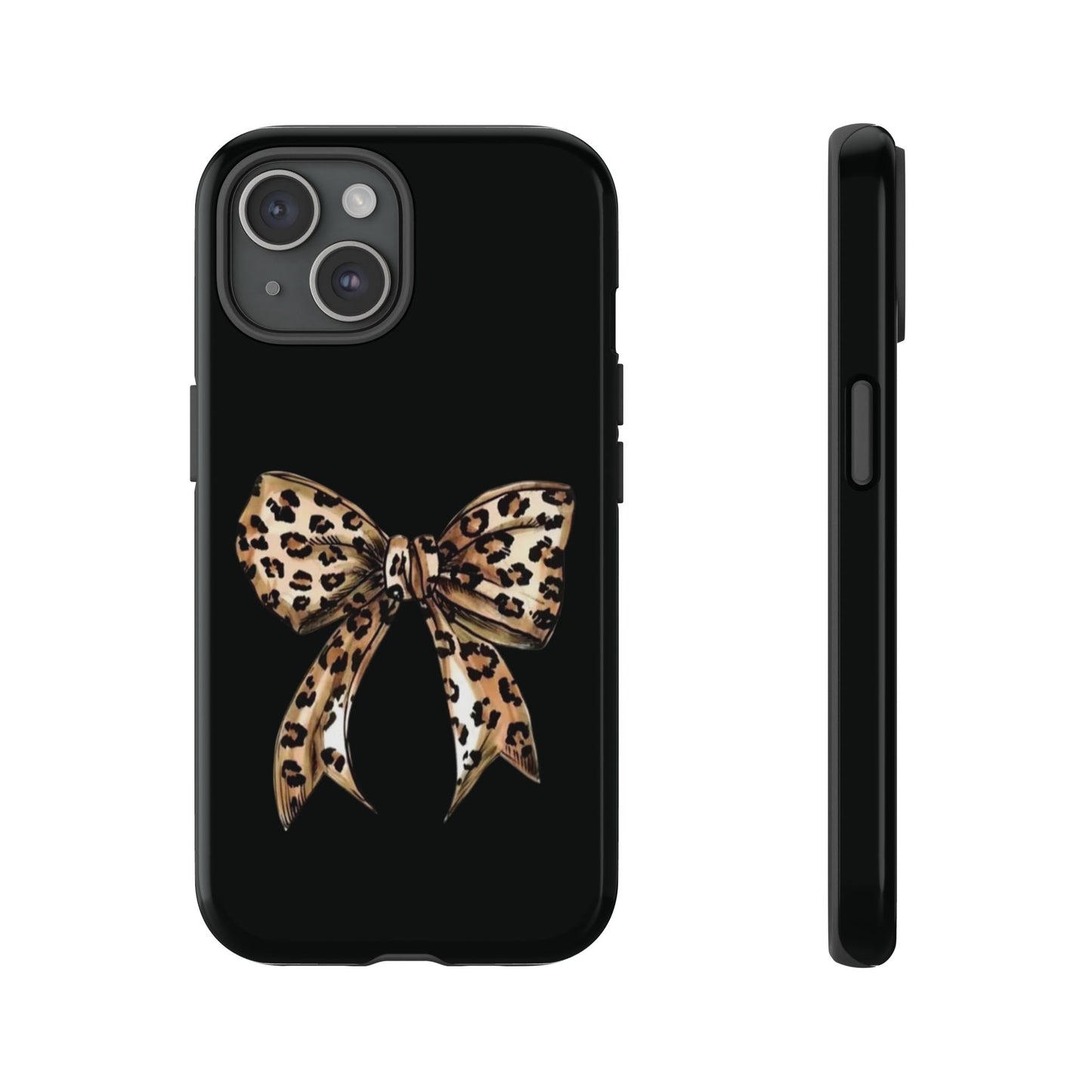 Leopard Bow Phone Case — Chic Animal Print Protective Cover