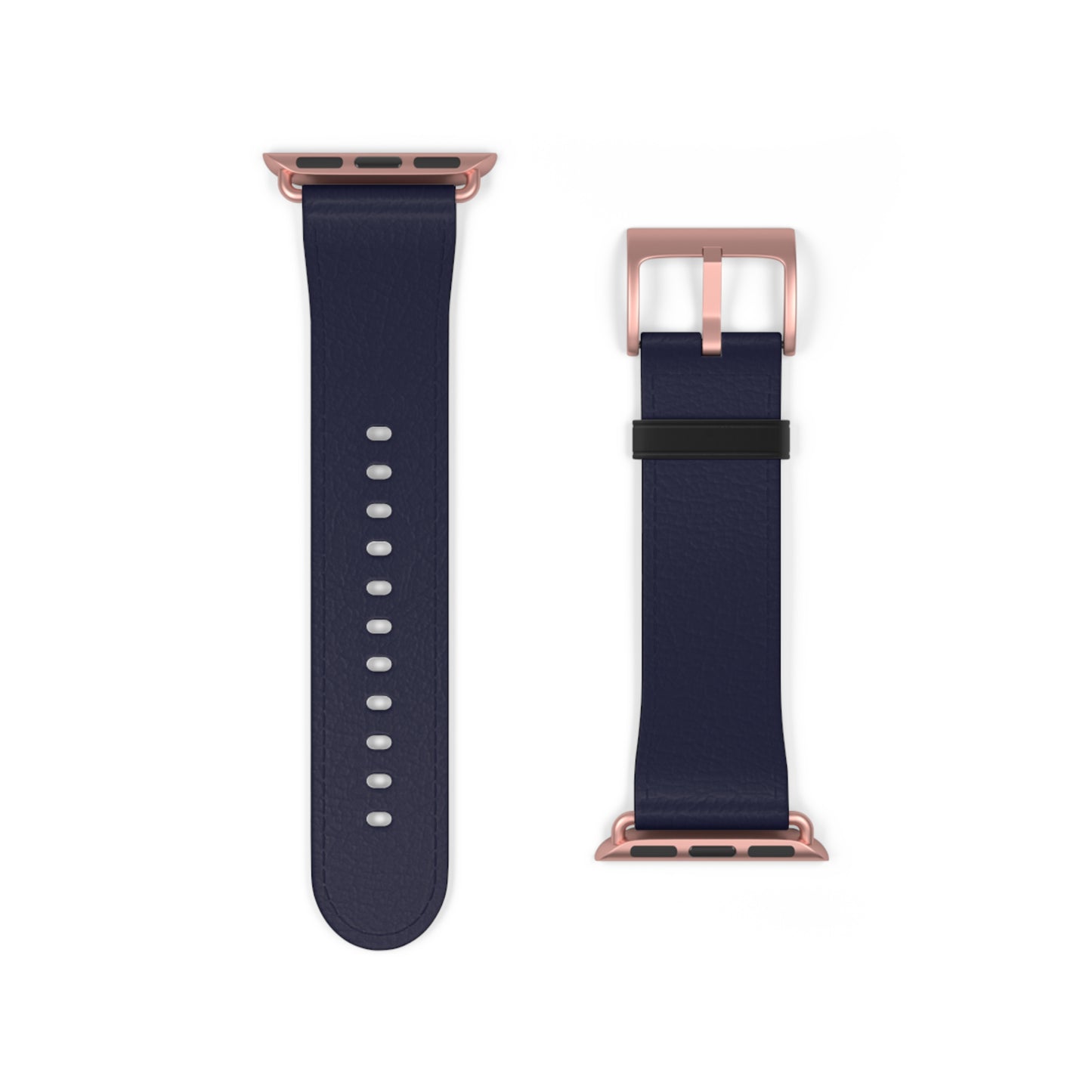 Navy Leather Watch Band — Classic Apple Watch Strap