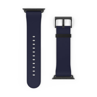 Navy Leather Watch Band — Classic Apple Watch Strap