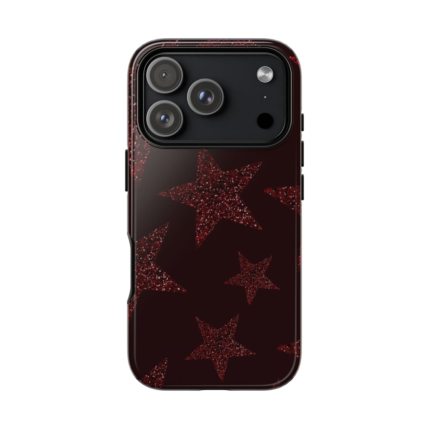 Glitter Red Star Tough Case — Shockproof iPhone Protective Cover