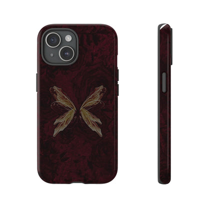 Butterfly Wing Tough Phone Case — Dark Maroon Protective iPhone Cover