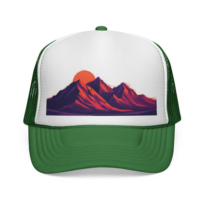 Mountain Sunset Trucker Cap — Retro Peaks Mesh Hat