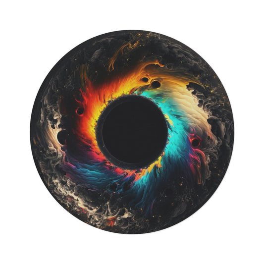 Round Rug — Cosmic Vortex Black Hole Swirl Area Rug