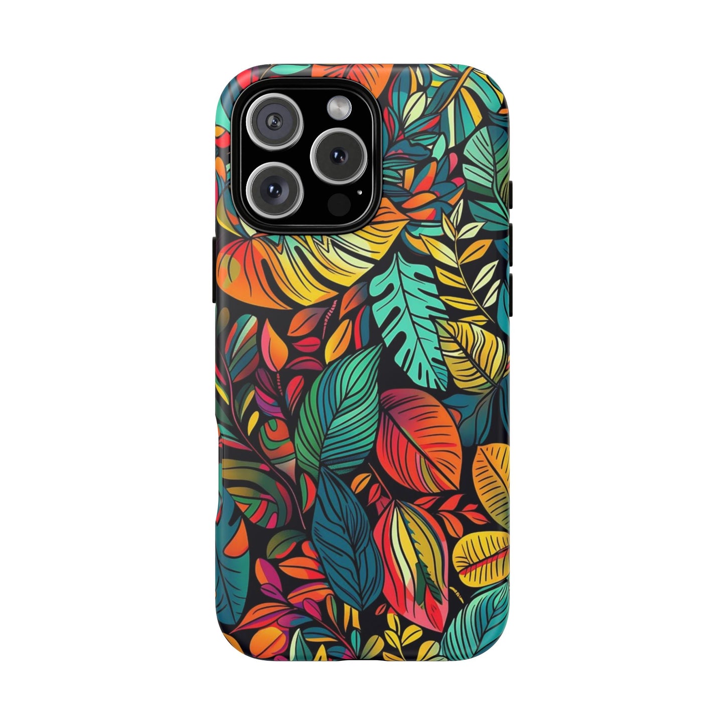 Colorful Tropical Leaves Phone Case — Vibrant Botanical Protective Cover