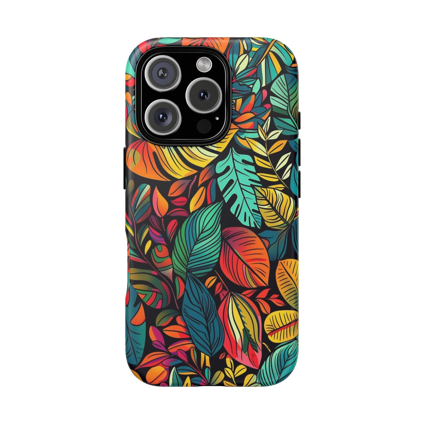 Colorful Tropical Leaves Phone Case — Vibrant Botanical Protective Cover