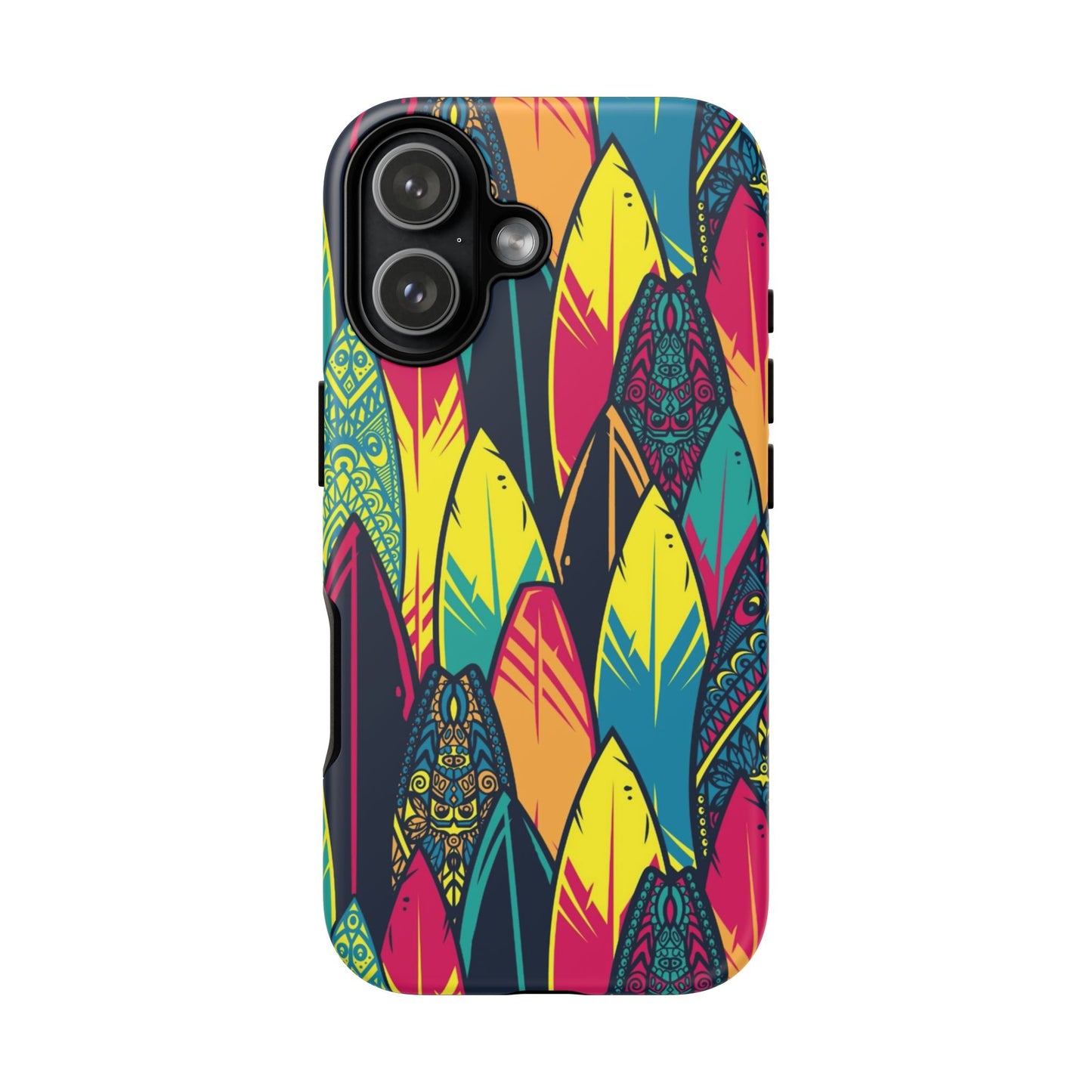 Colorful Surfboard Pattern Tough Phone Case — Tropical Beach Vibe