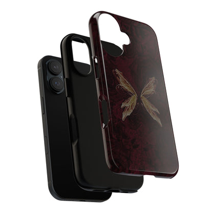 Butterfly Wing Tough Phone Case — Dark Maroon Protective iPhone Cover
