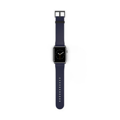 Navy Leather Watch Band — Classic Apple Watch Strap
