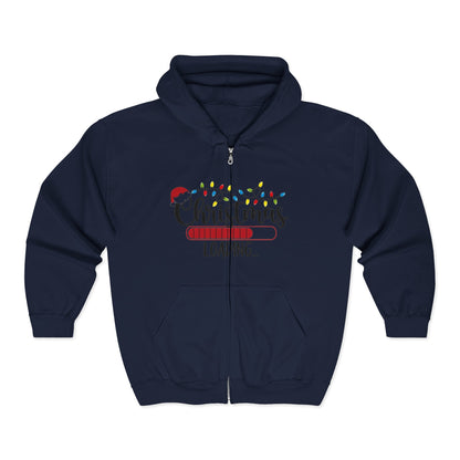 Christmas Loading Zip Hoodie – Holiday Lights Full-Zip Sweatshirt
