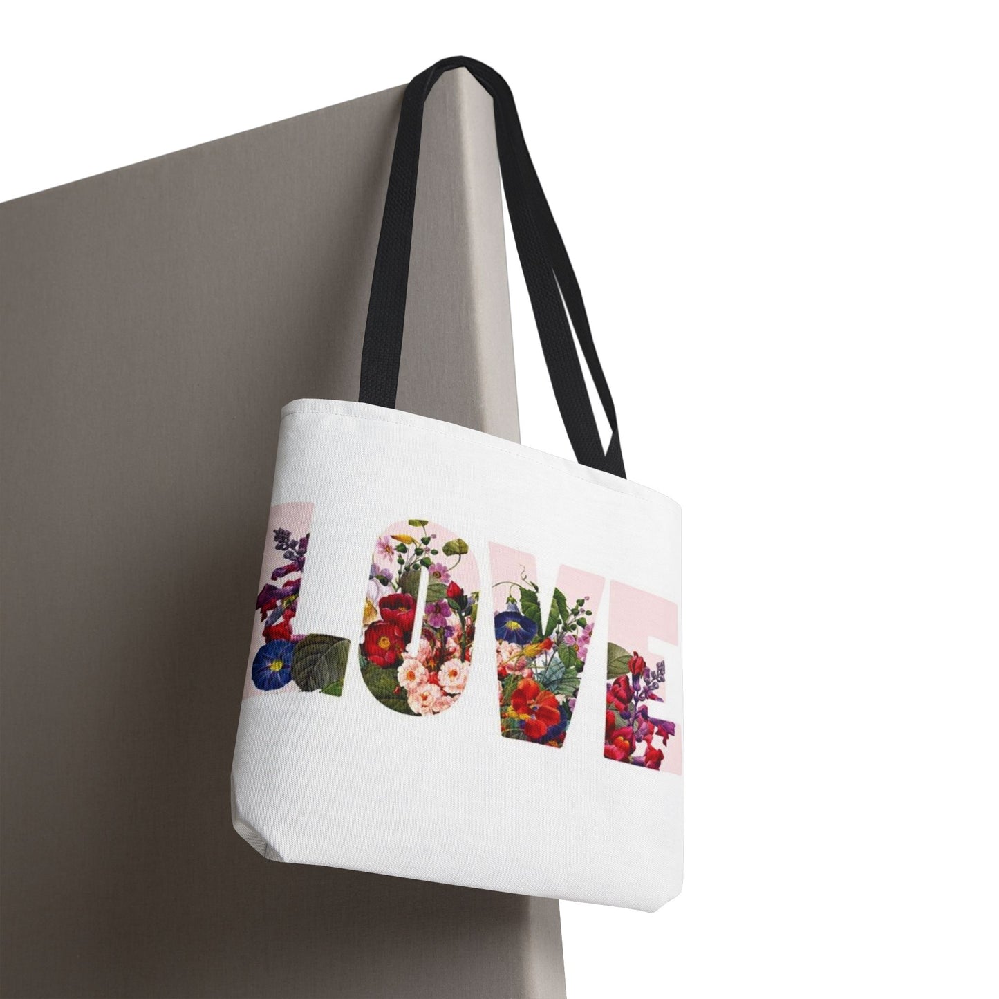 Floral 'LOVE' Print Tote Bag — Botanical Garden Canvas Tote