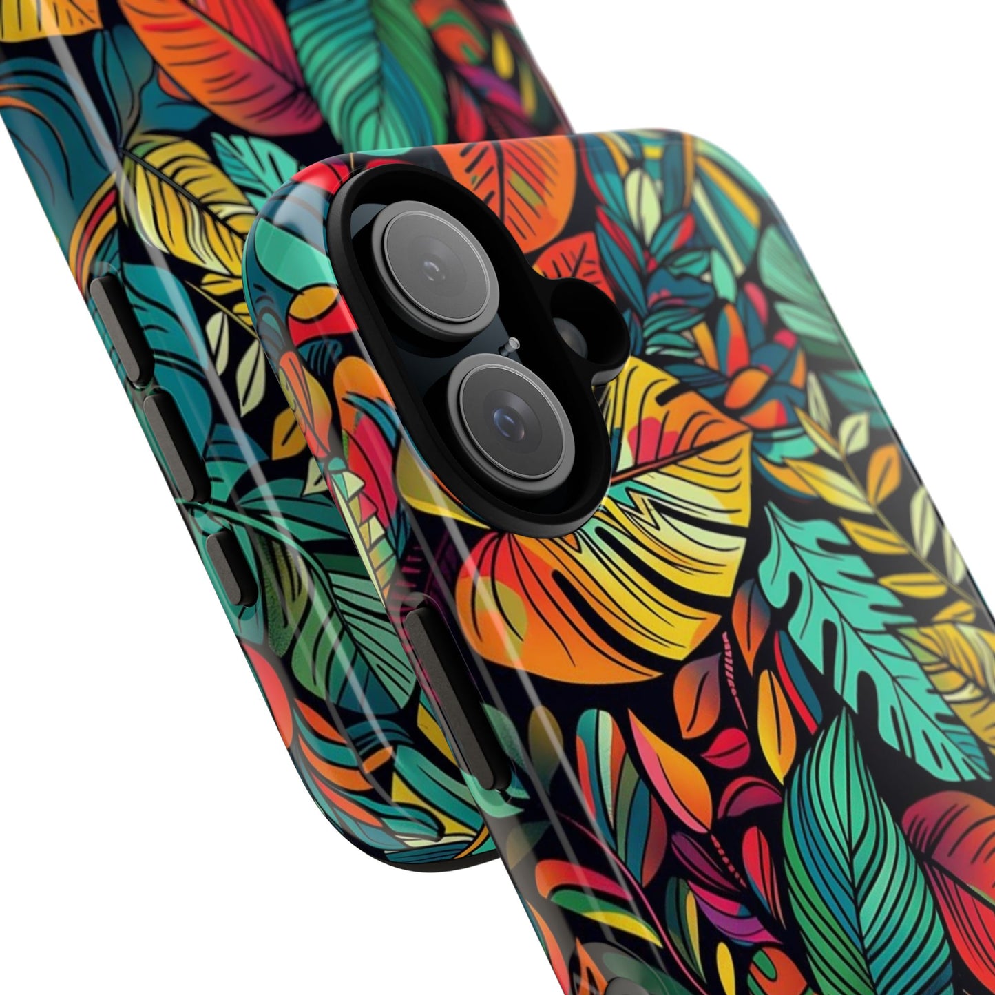 Colorful Tropical Leaves Phone Case — Vibrant Botanical Protective Cover