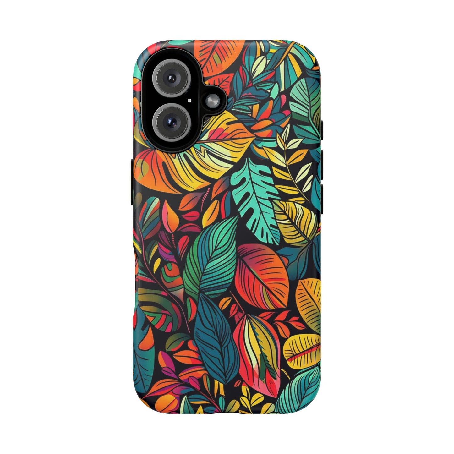 Colorful Tropical Leaves Phone Case — Vibrant Botanical Protective Cover