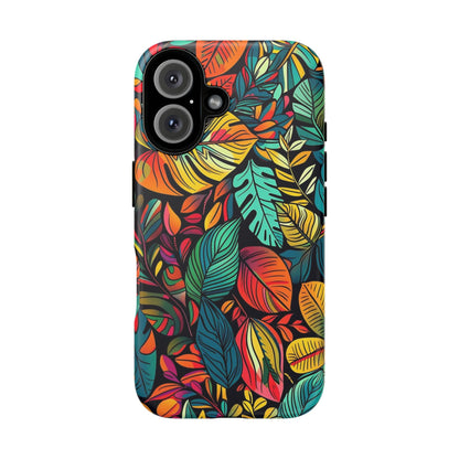 Colorful Tropical Leaves Phone Case — Vibrant Botanical Protective Cover