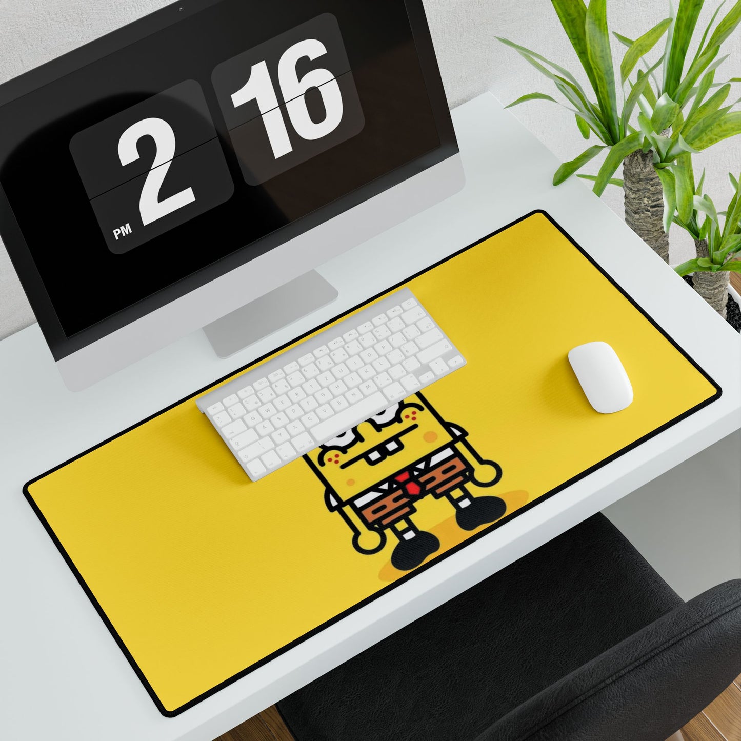 Sponge Character Desk Mat - Yellow Cartoon Gaming Mouse Pad