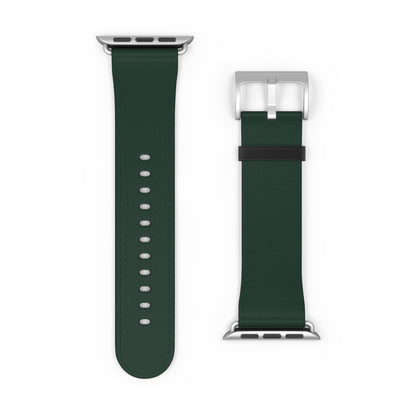 Forest Green Leather Watch Band — Classic Apple Watch Strap