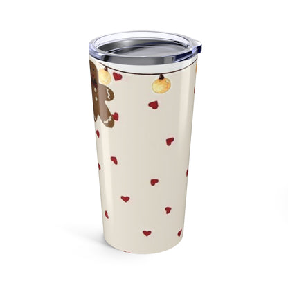 20oz Christmas Tumbler — Gingerbread & Ornaments Holiday Travel Cup