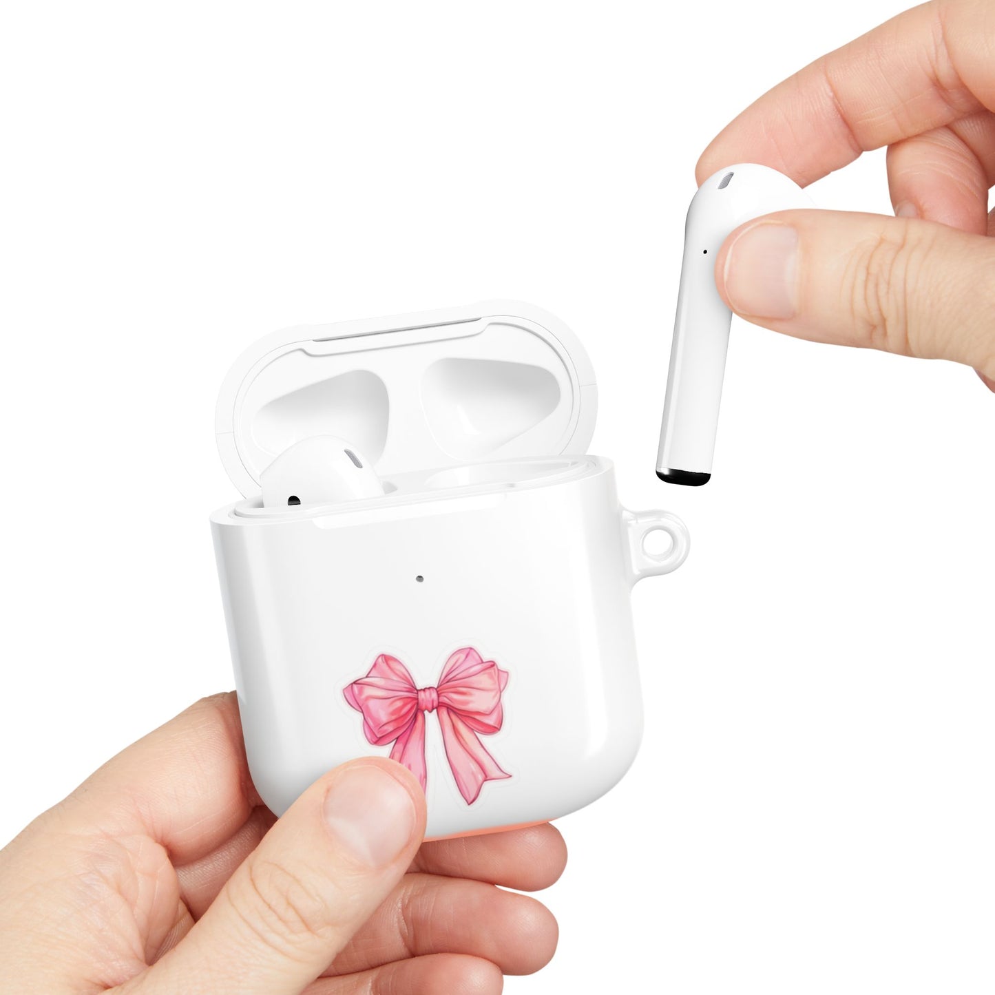 AirPod Case — Pink Ribbon Bow Cute Protective Silicone Case