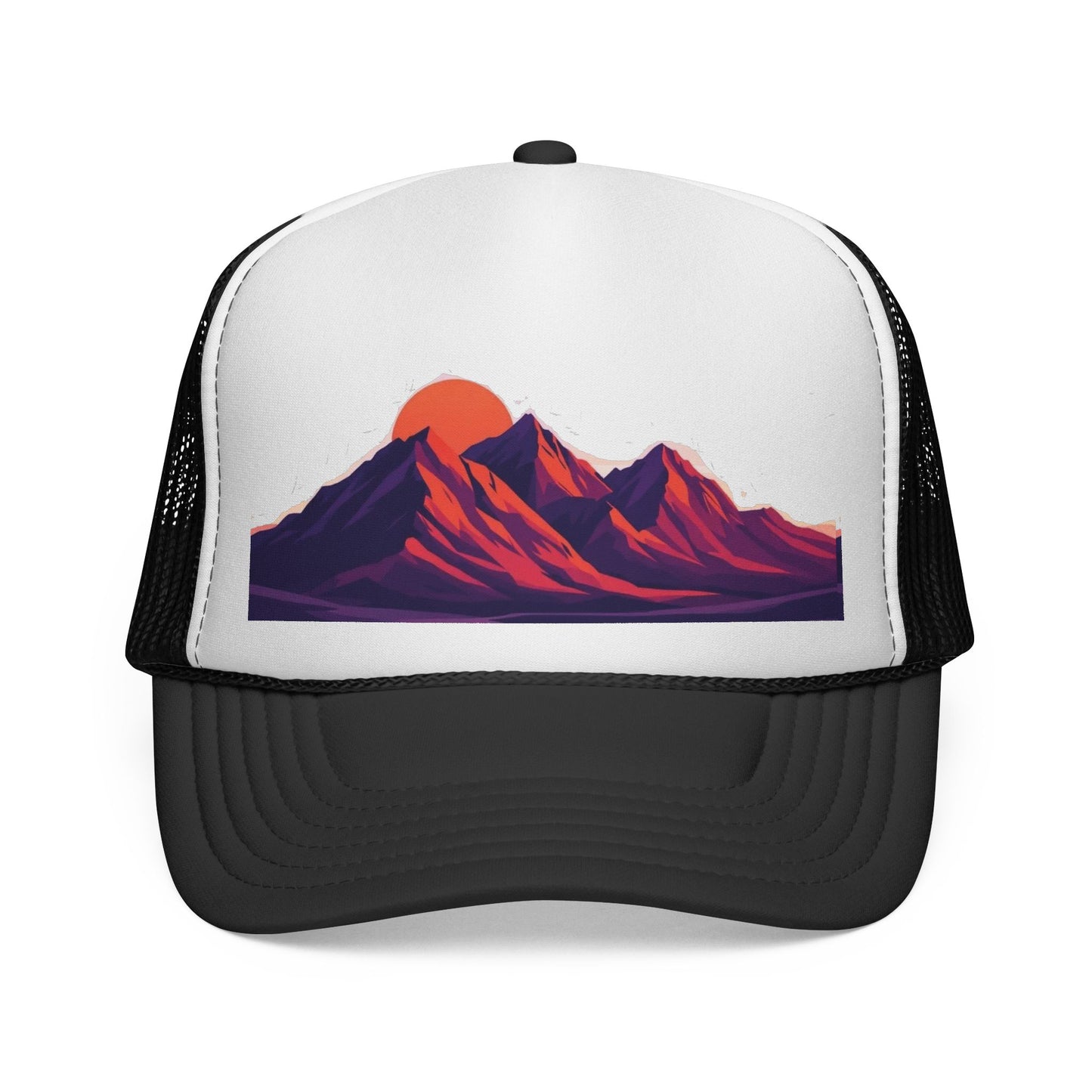 Mountain Sunset Trucker Cap — Retro Peaks Mesh Hat